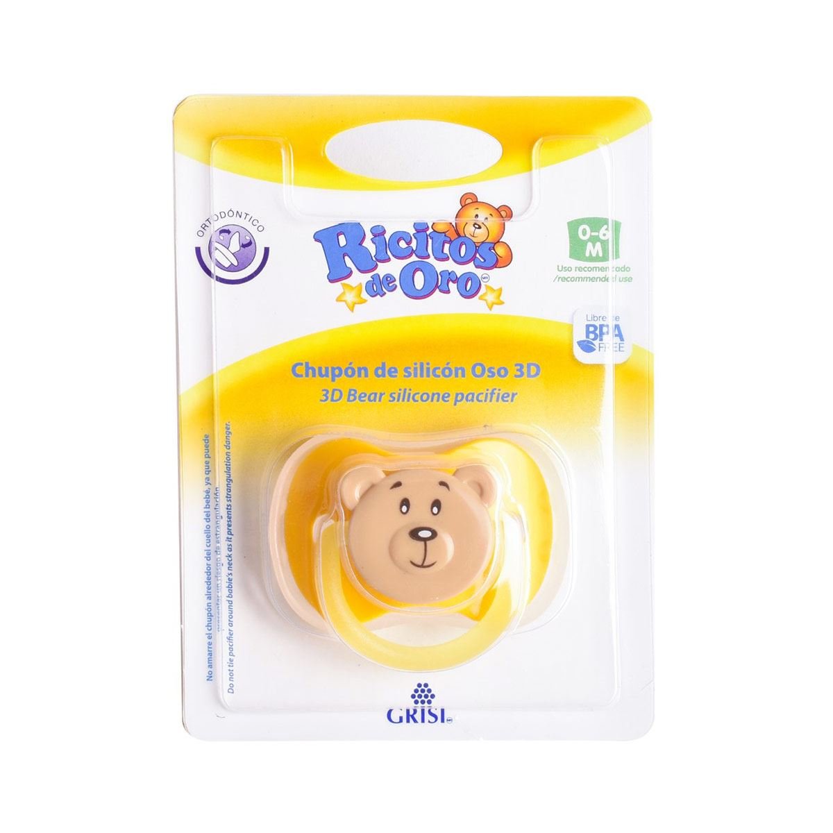 CHUPON RICITOS DE ORO OSO 3D 0-6M