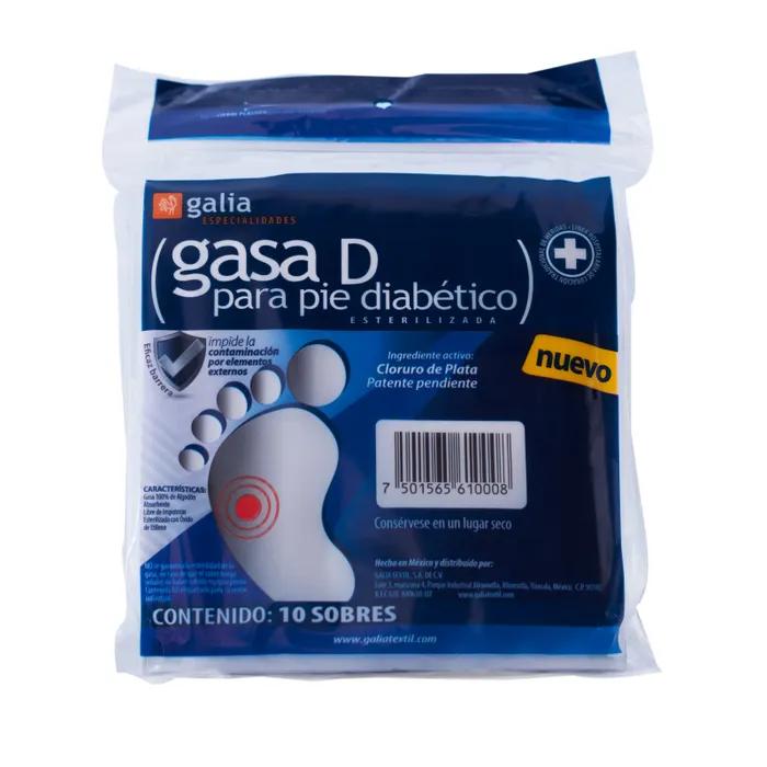 GASA GALIA PIE DIABETI 10X10CM C/10