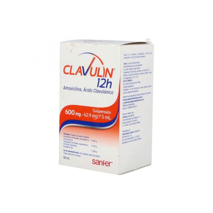 CLAVULIN 12H 600/42.9MG 50MLSUSP