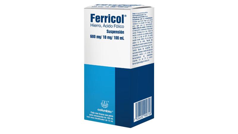 FERRICOL 600/10MG SUSP 100ML PVO