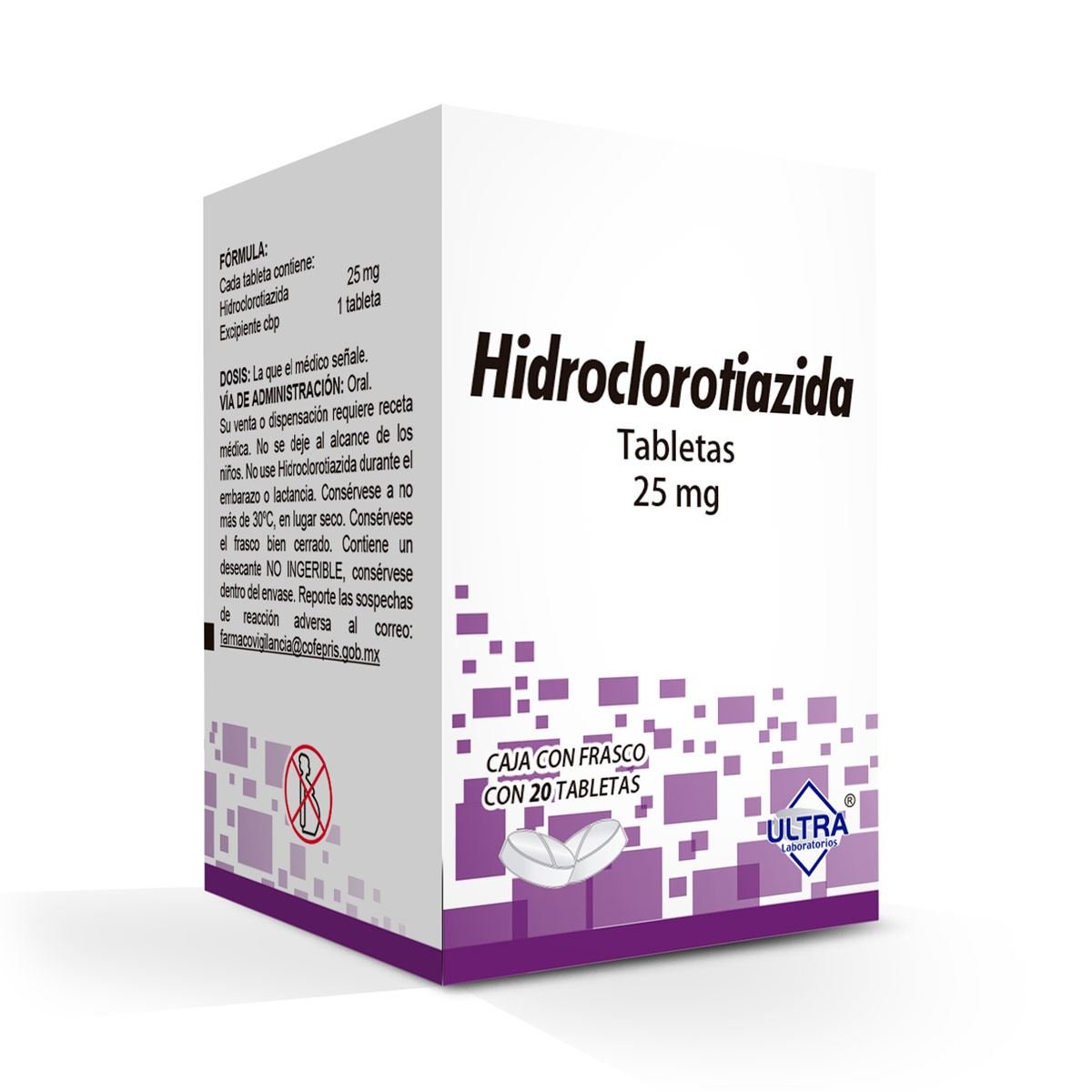 HIDROCLOROTIAZIDA 20 TAB 25MG ULTRA