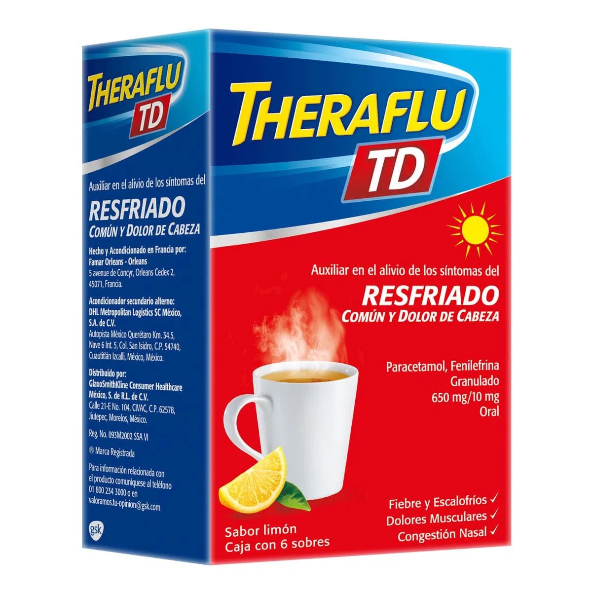 THERAFLU EX ROJO 6 SOB 10MG