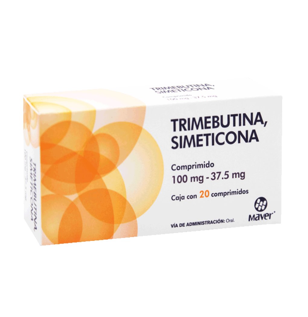 TRIMEBUT/SIMETIC 20 COMP 100MG/37.5 MG