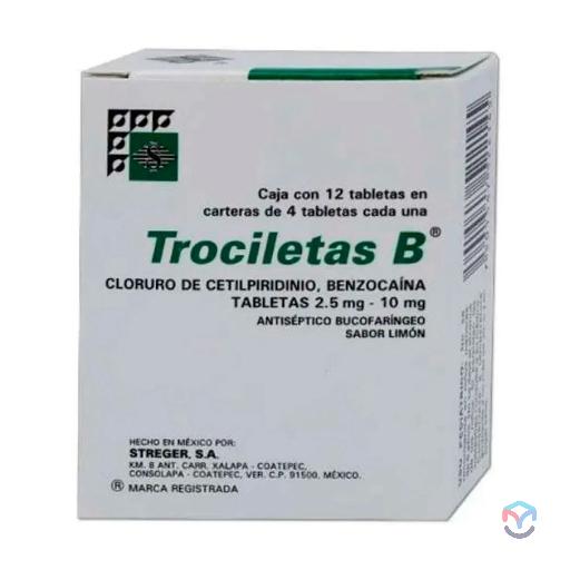 TROCILETAS-B LIMON. 12 TAB 2.5/10 MG