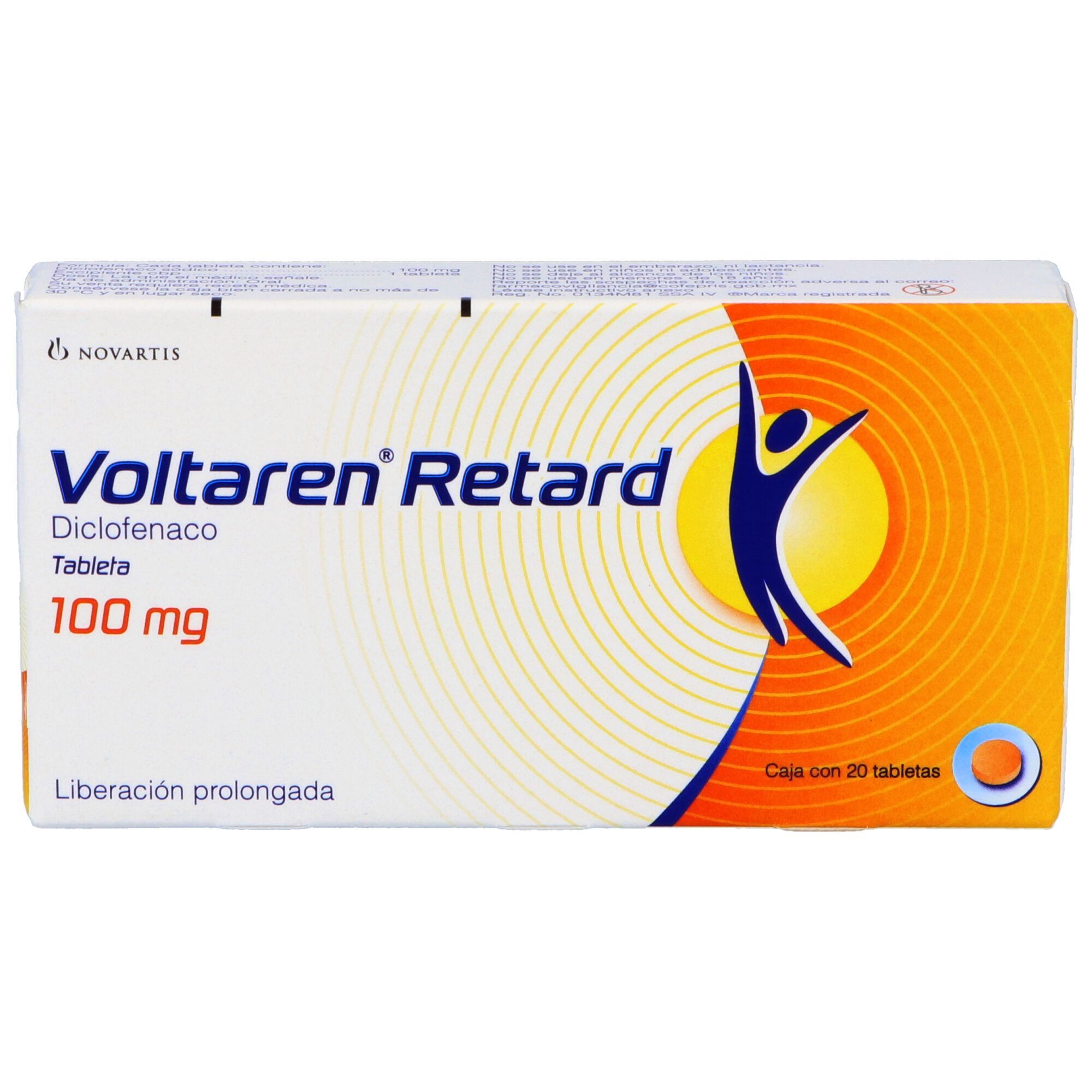 VOLTAREN RETARD 100MG 20 GRAG
