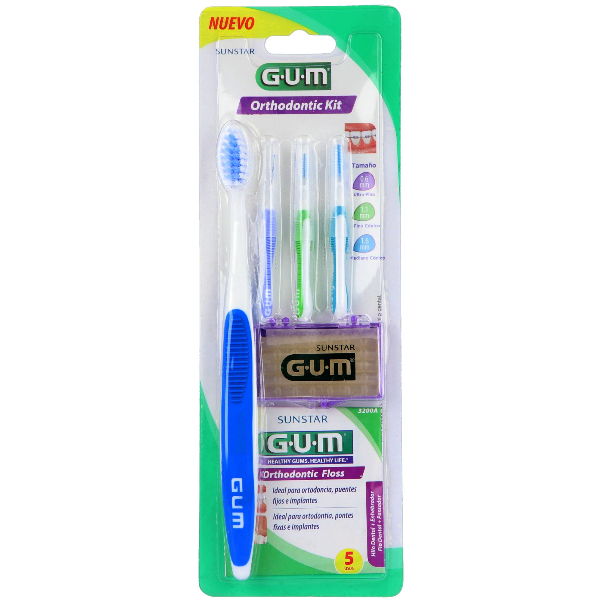 KIT DE ORTODONCIA GUM 6PZAS