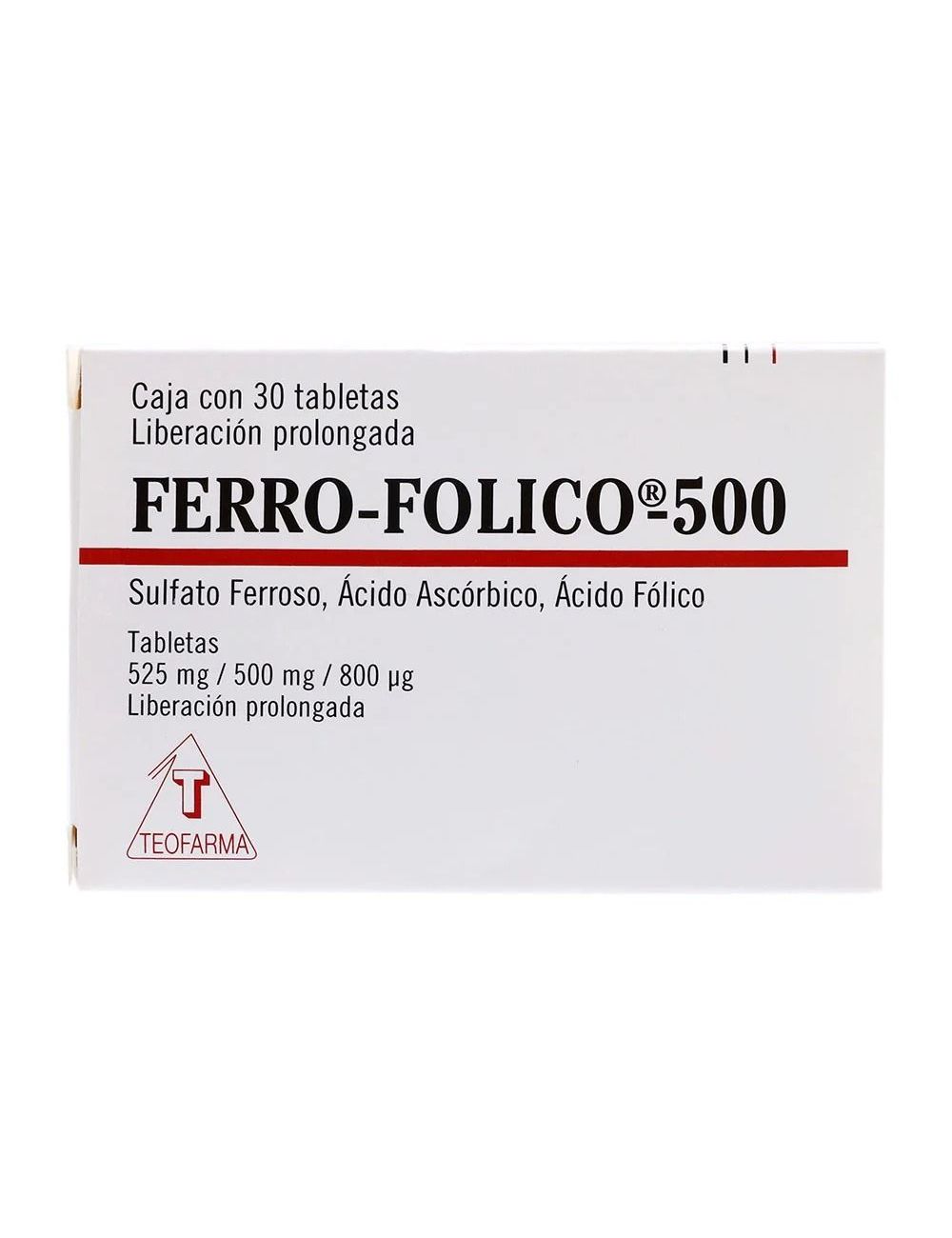 FERRO-FOLICO 500 MG 30 TAB