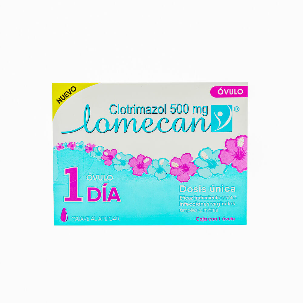 LOMECAN 500 MG CJA C/1 OVULO 1DIA