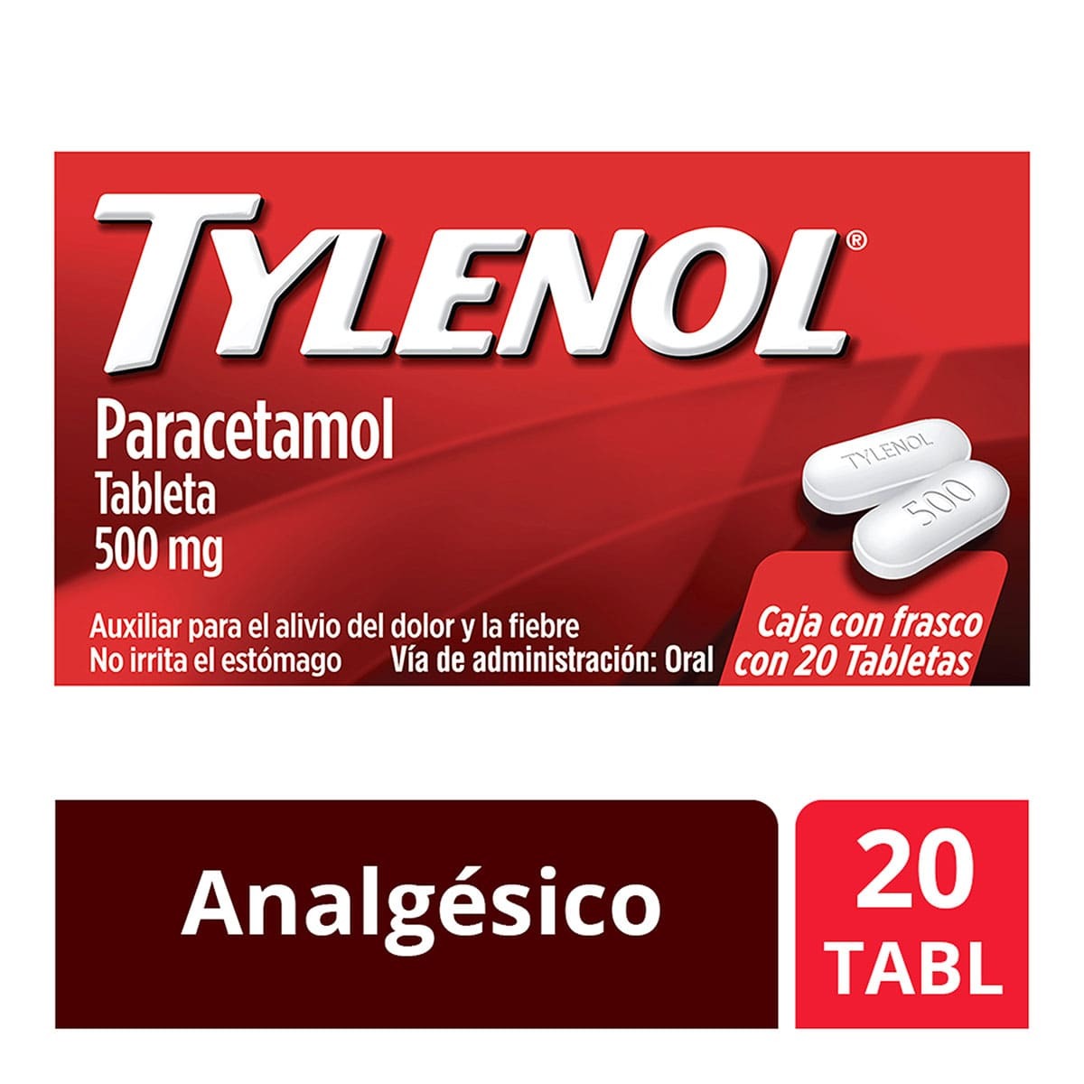 TYLENOL CAPLETS 500MG 20 TAB