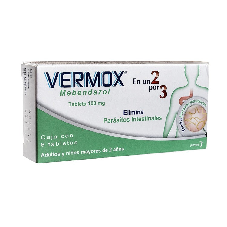 VERMOX 100 MG 6 TAB
