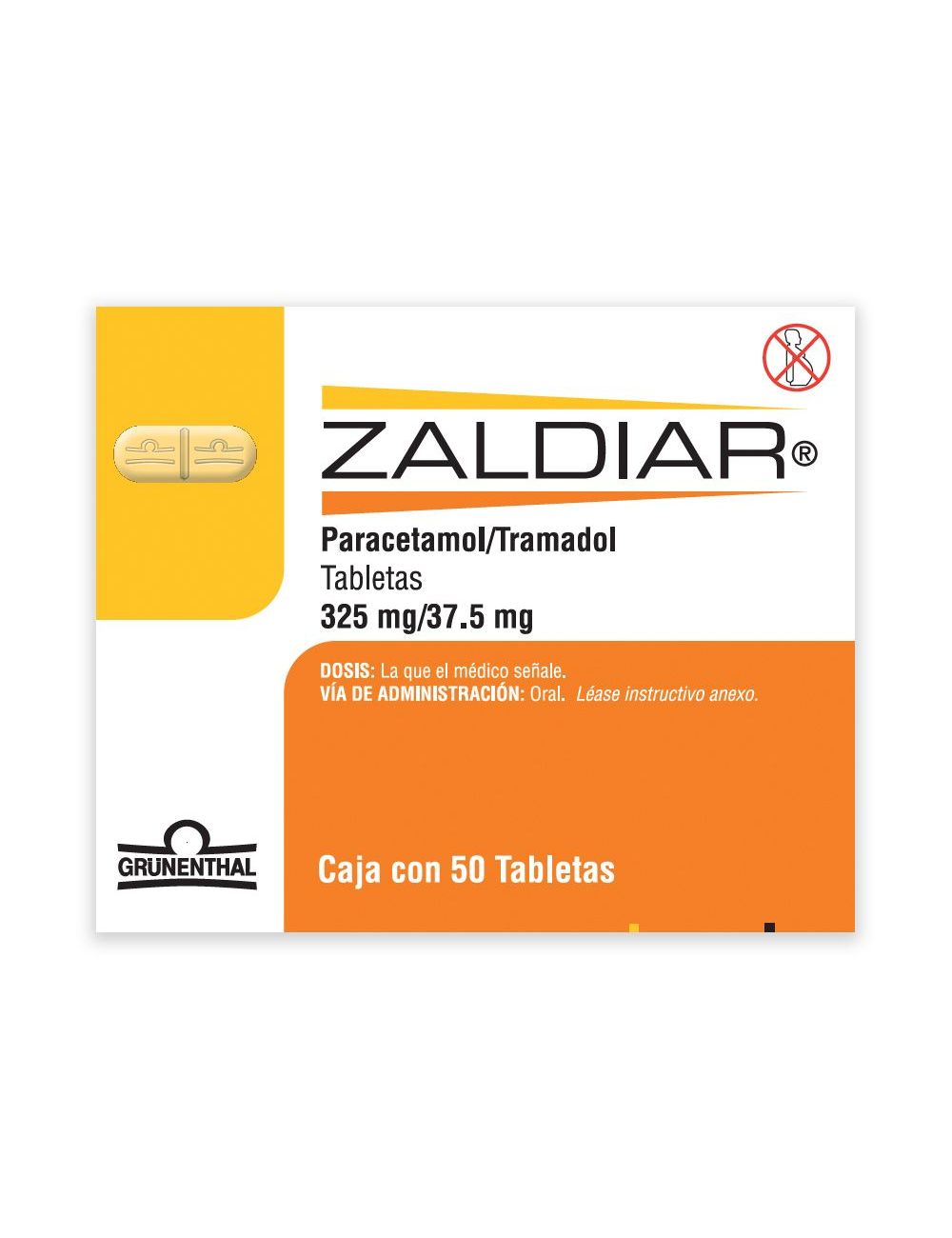 ZALDIAR 325/37.5 MG 50 TAB