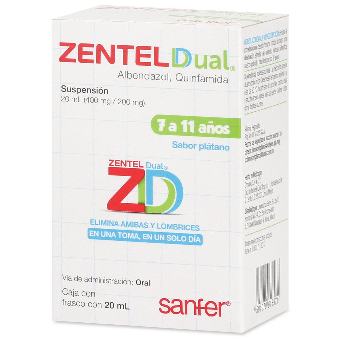 ZENTEL DUAL 400/200MG FCO 20MLSUSP