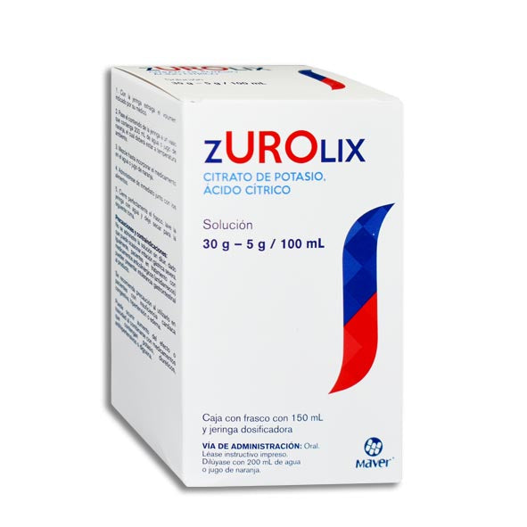 Zurolix Citrato de Potasio Ácido Citric - Farmacias Dr. Ahorro