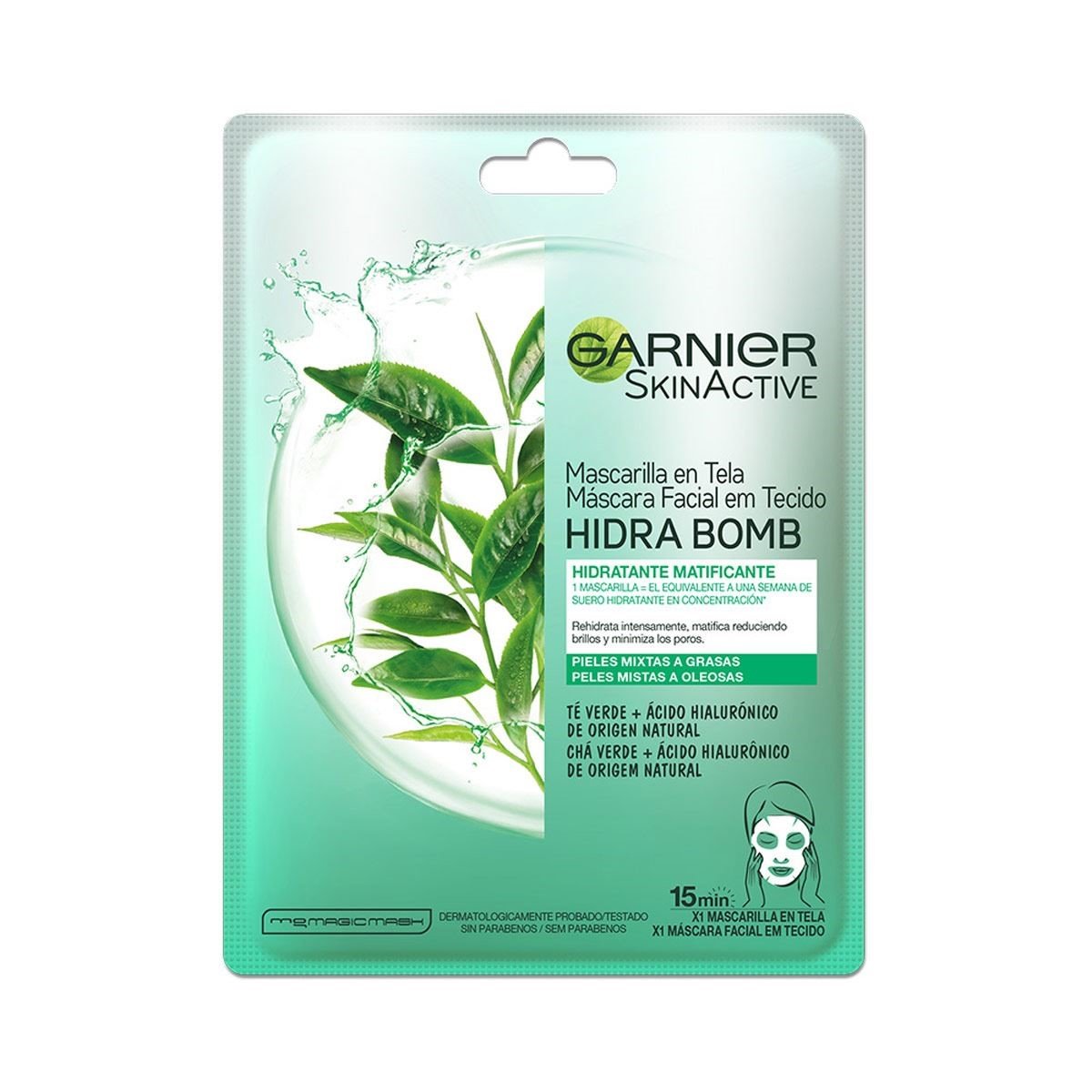 MASC FAC GARNIER HIDRA-B TE VERDE