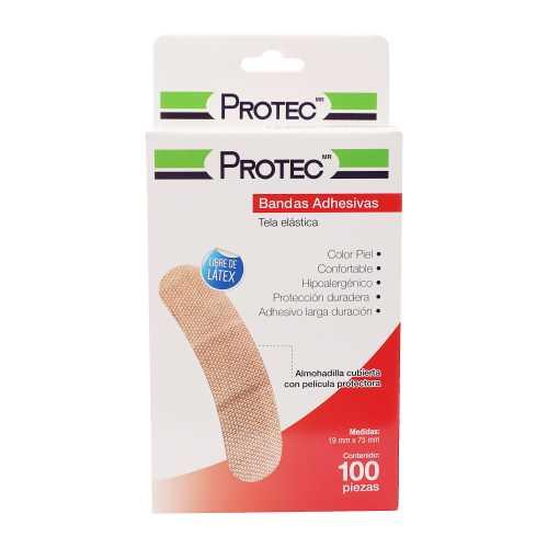 BANDAS ADH PROTEC RECTA PIEL 100PZ
