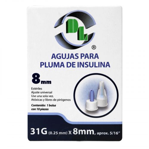 AGUJAS DL PLUMA INSULI 31G X 8M