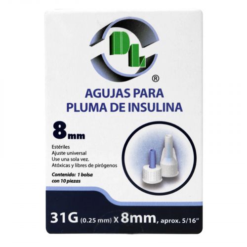 Agujas para pluma de insulina 32G x 4mm - 10 piezas - Gmate
