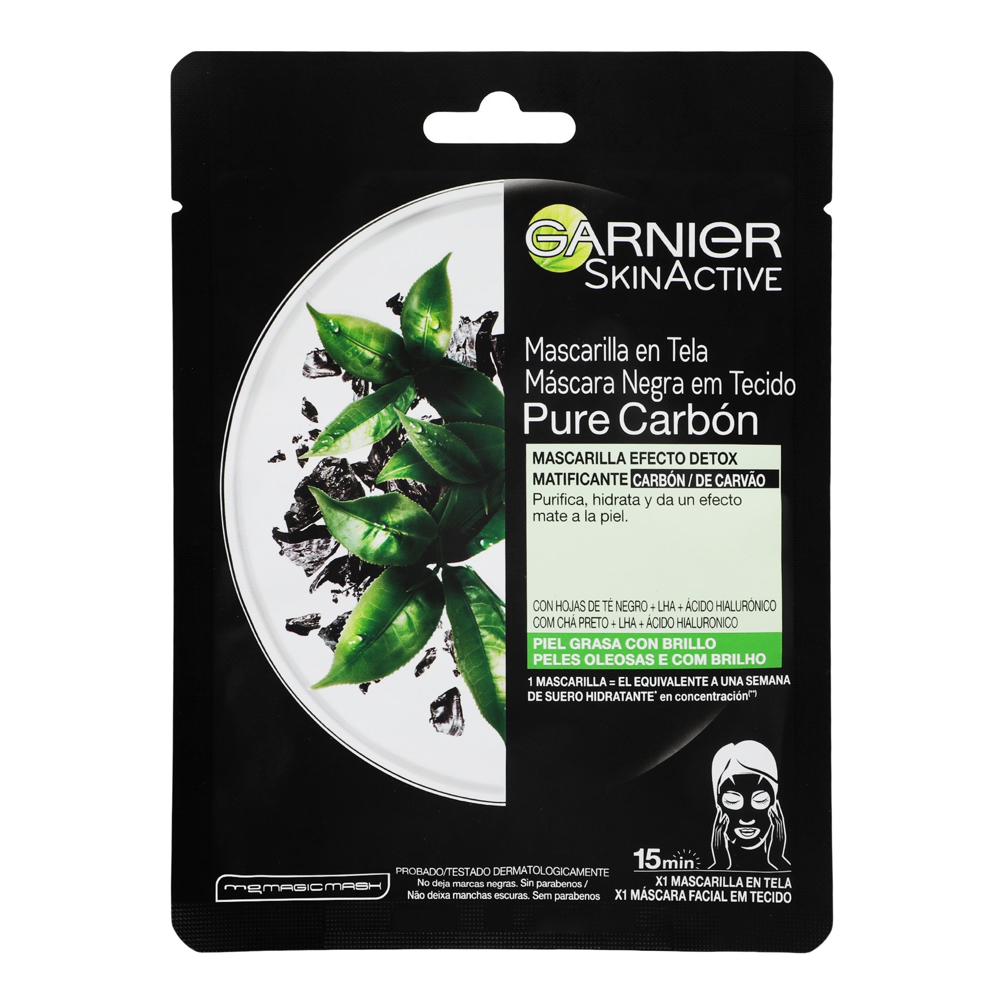 MASC TELA GARNIER PURE CARBON