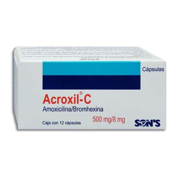 ACROXIL-C 12 CAPS 500/8 MG