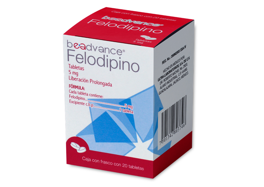 FELODIPINO 20 TAB 5 MG  BEADVANCE