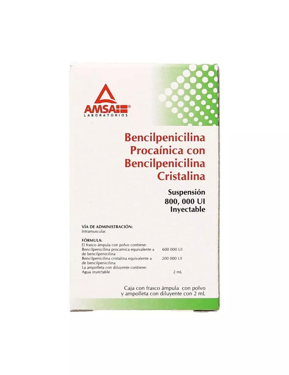 BENCIL PROCA & BENCIL CRISTALINA 800 UI AMP 2ML  AMSA