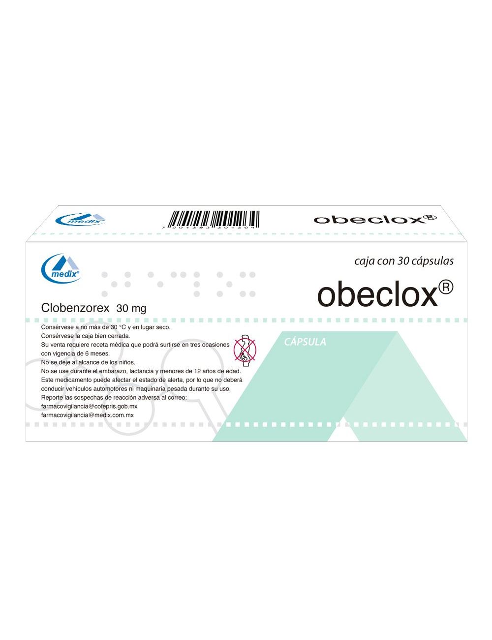 OBECLOX 30 MG 30 CAPS
