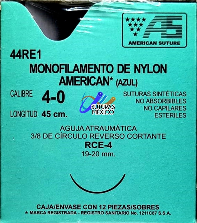 SUTURA NYLON MONOFILAMENTO 4-0 AMERICAN