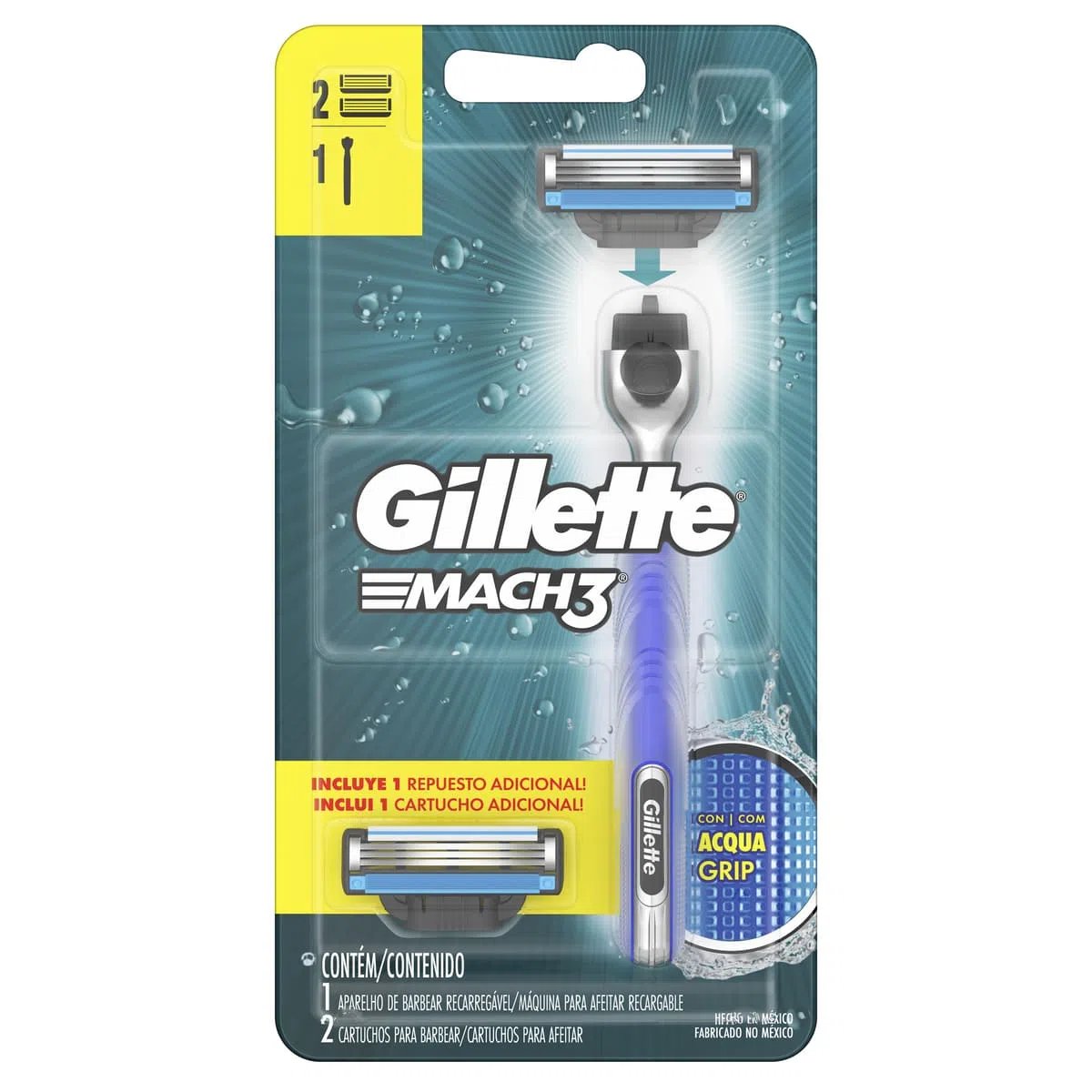 GILLETTE MACH 3 ACQUA GRIP + 1CART