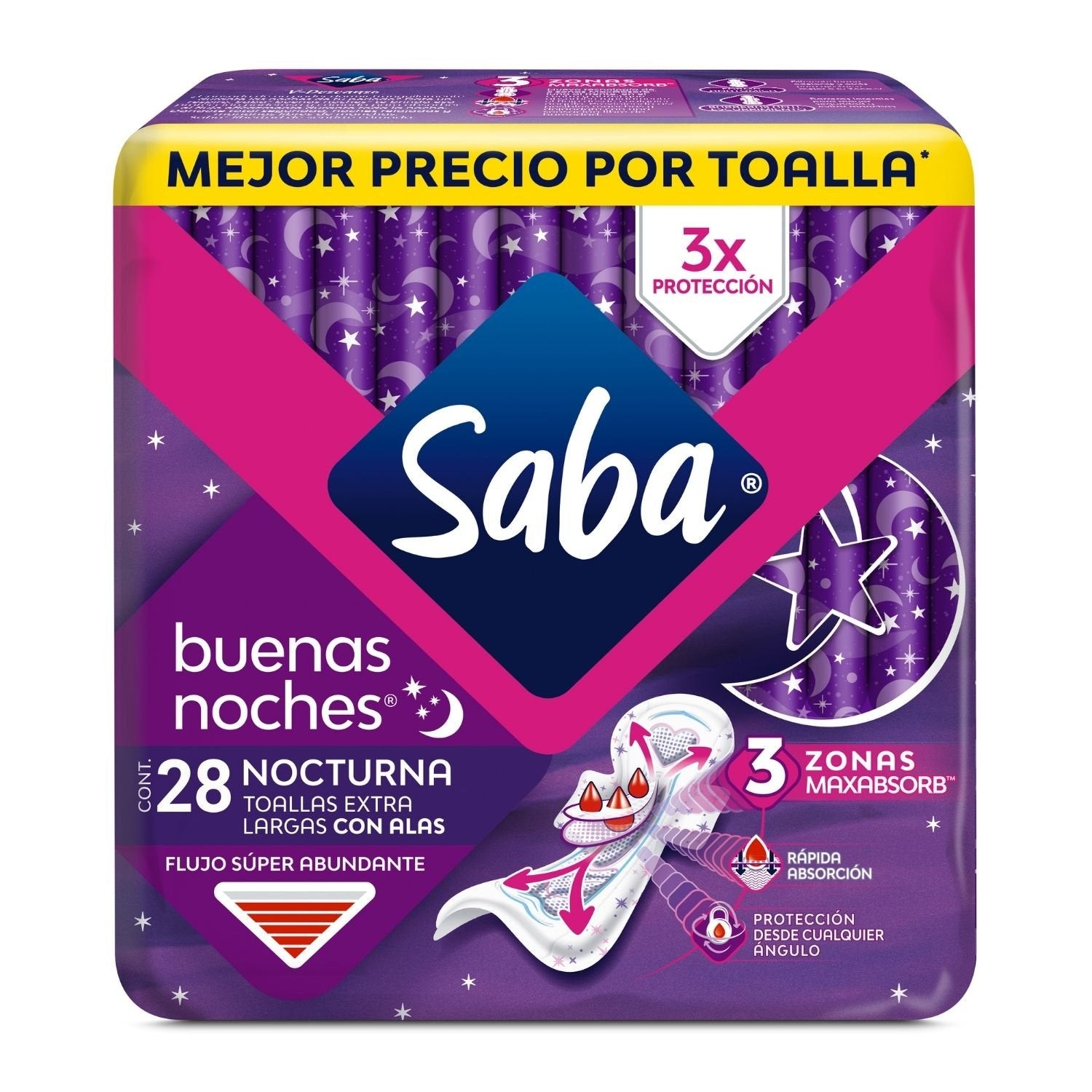 SABA BUENAS NOCHES EXTRA LARGA C ALAS C28