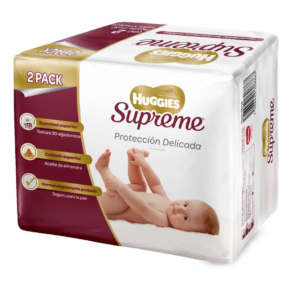 HUGGIES SUPREME 2PACK TLLS HUMEDAS C80