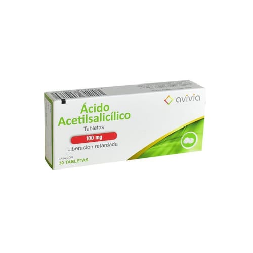 ACIDO ACETILSALICILICO 30 TAB 100MG  AVIVIA