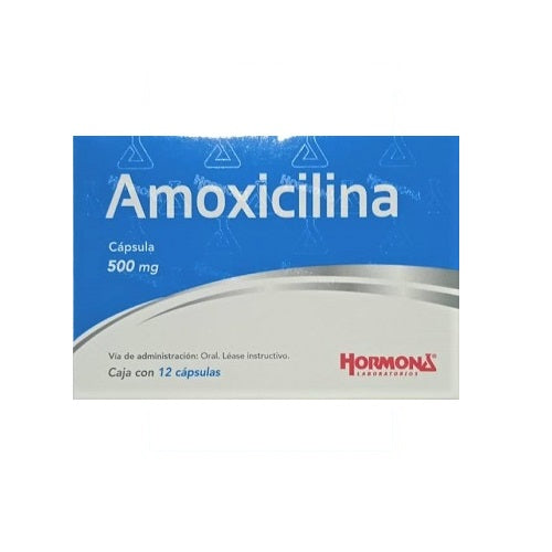 AMOXICILINA 12 CAP 500MG  HORMONA