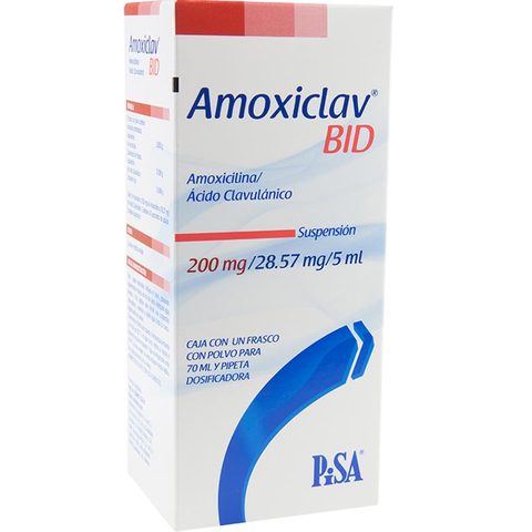 AMOXICLAV BID SUSP 200/28.57MG