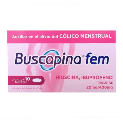 BUSCAPINA FEM 10 TAB 20/400MG