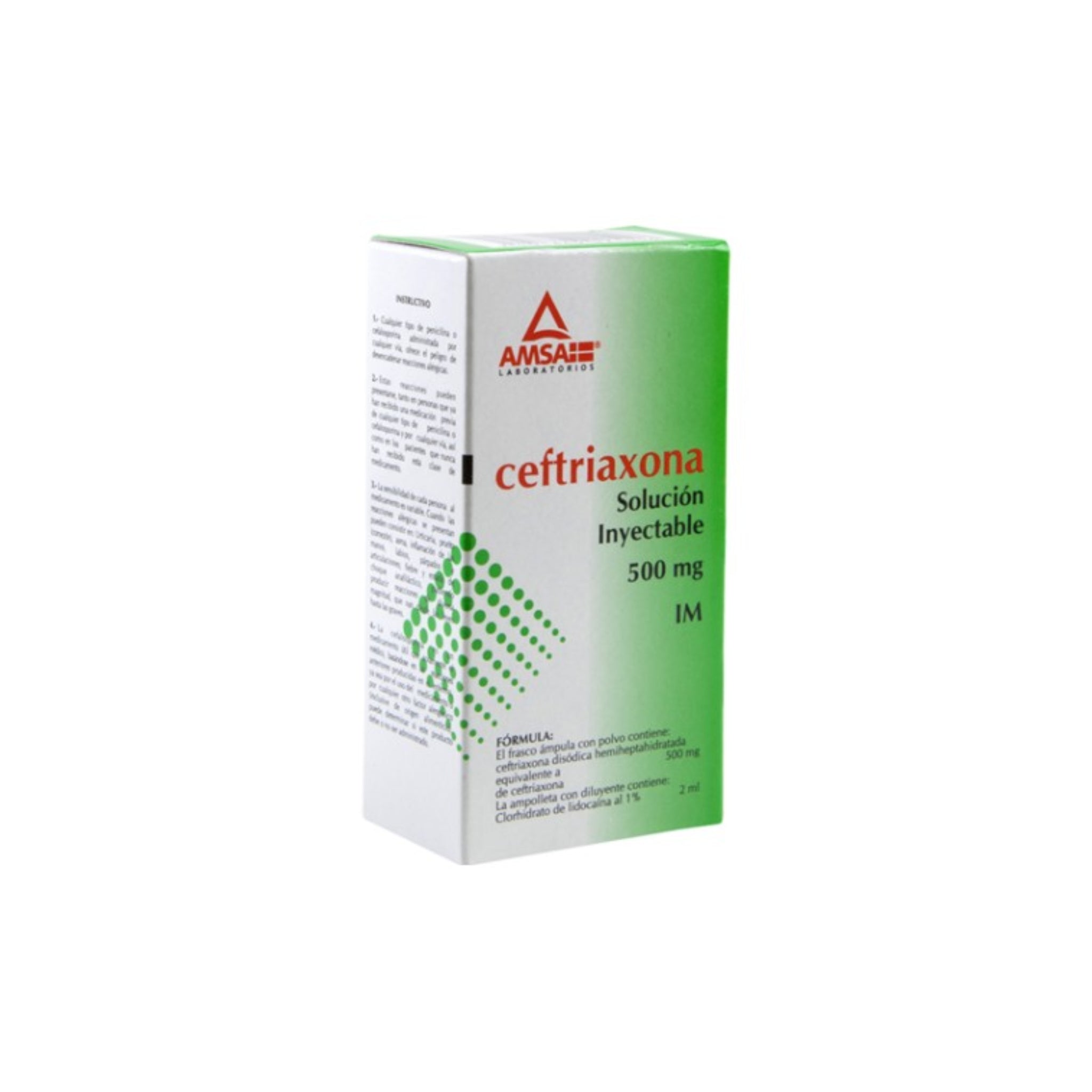 CEFTRIAXONA SOL INY 500MG IM   AMSA