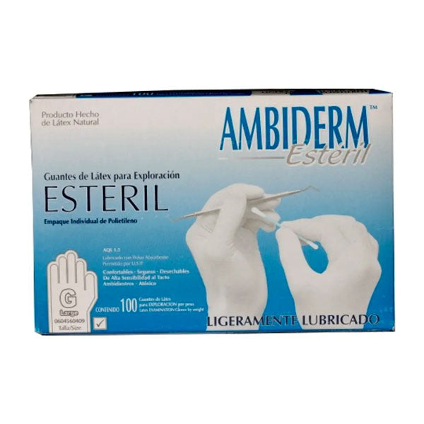 GUANTE AMBIDERM ESTERIL GRA CAJA C100