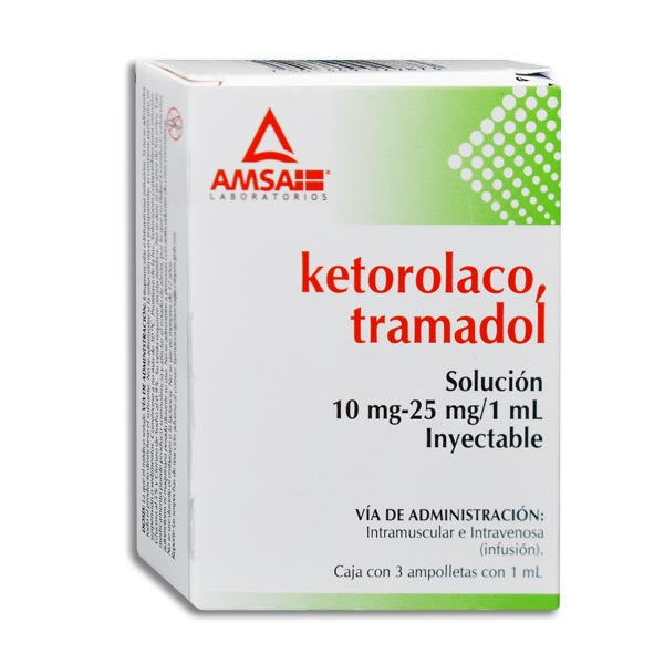 KETOROLACO / TRAMADOL 3 AMP 10/25MG  AMSA