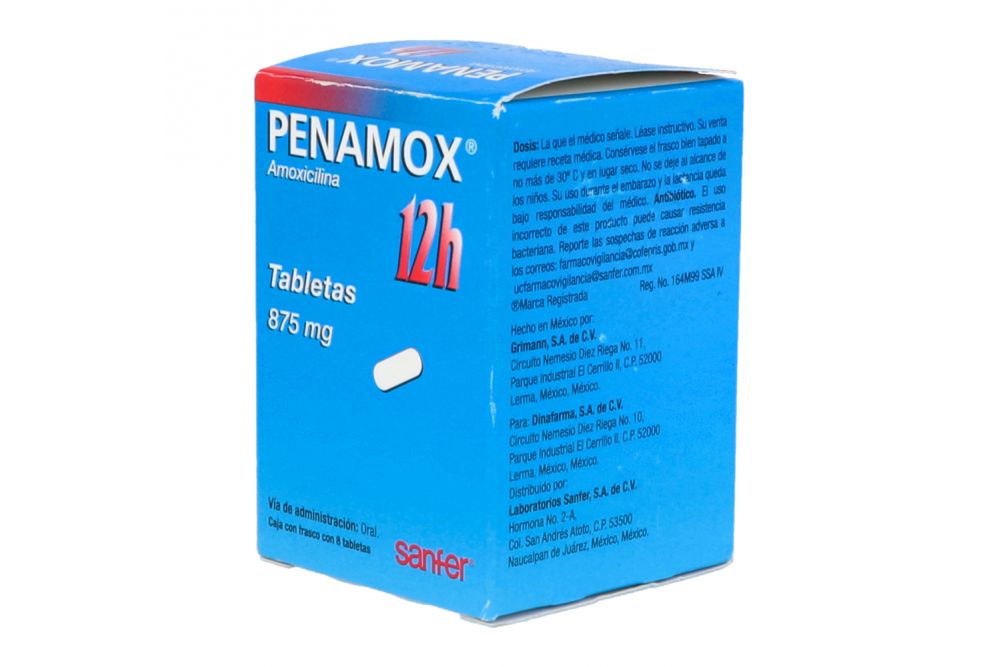 PENAMOX 12H 875MG TAB C8